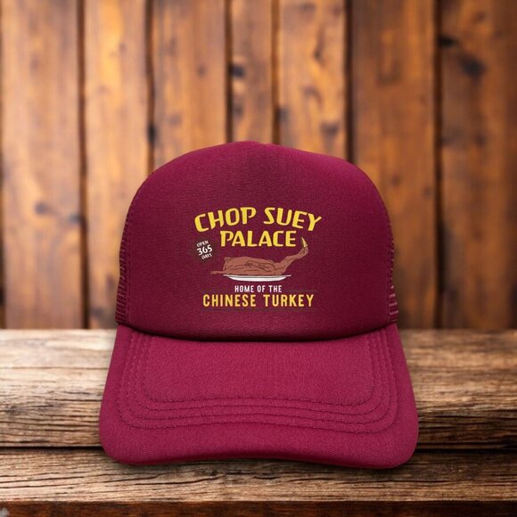 A Christmas Story Chop Suey Palace Mens Trucker Hat Maroon Snapback Baseball Cap - Picture 1 of 4